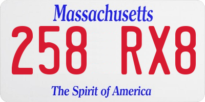 MA license plate 258RX8