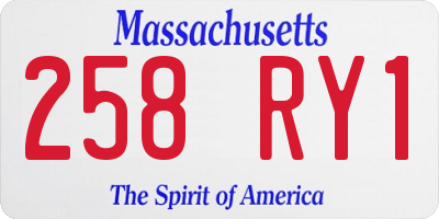 MA license plate 258RY1
