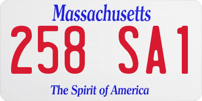 MA license plate 258SA1
