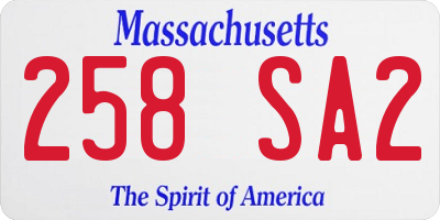 MA license plate 258SA2