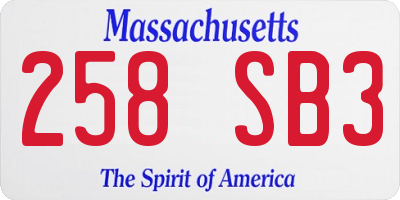 MA license plate 258SB3