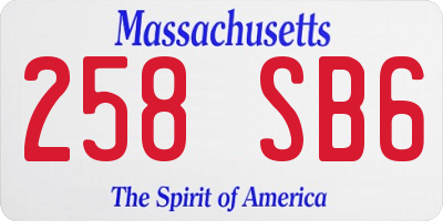 MA license plate 258SB6