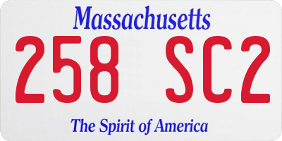 MA license plate 258SC2
