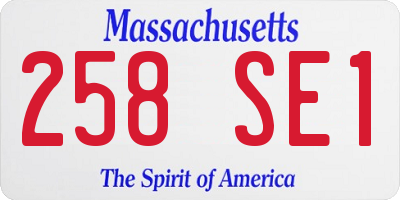 MA license plate 258SE1