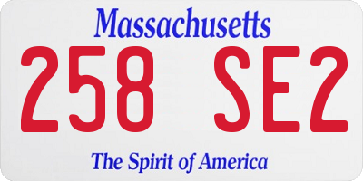 MA license plate 258SE2