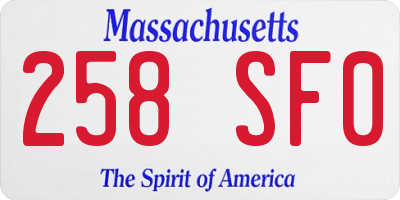 MA license plate 258SF0