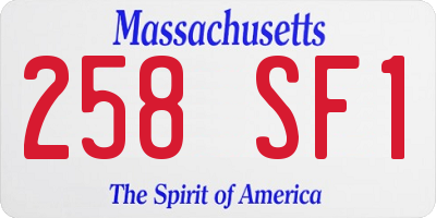 MA license plate 258SF1