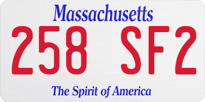 MA license plate 258SF2
