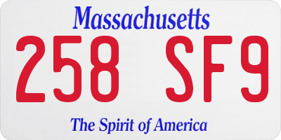 MA license plate 258SF9