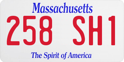 MA license plate 258SH1