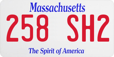 MA license plate 258SH2