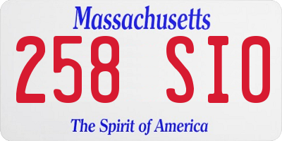 MA license plate 258SI0