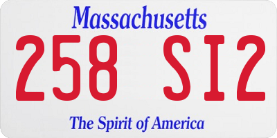 MA license plate 258SI2