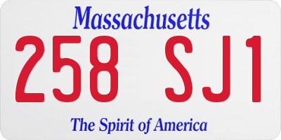 MA license plate 258SJ1