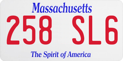 MA license plate 258SL6