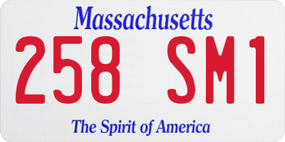 MA license plate 258SM1
