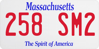 MA license plate 258SM2