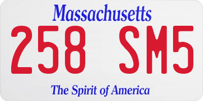 MA license plate 258SM5