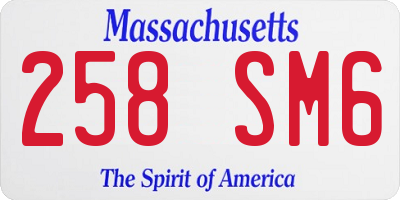MA license plate 258SM6