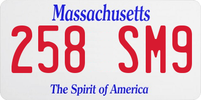 MA license plate 258SM9