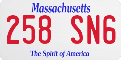 MA license plate 258SN6
