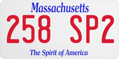 MA license plate 258SP2