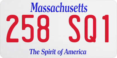 MA license plate 258SQ1