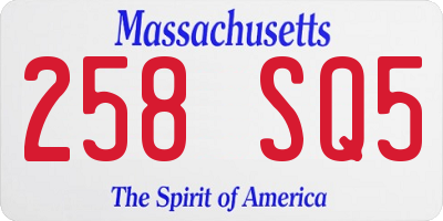 MA license plate 258SQ5