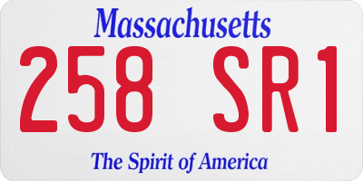 MA license plate 258SR1