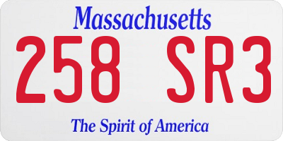 MA license plate 258SR3
