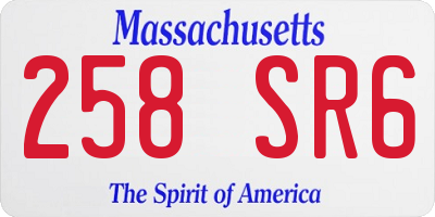 MA license plate 258SR6