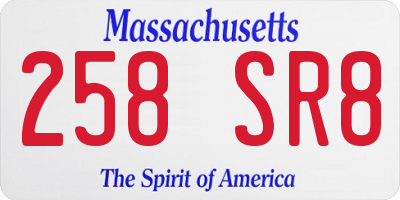 MA license plate 258SR8