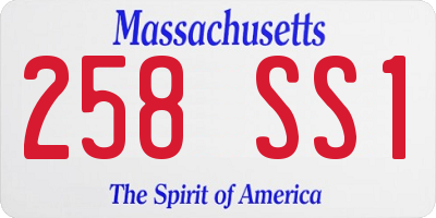 MA license plate 258SS1