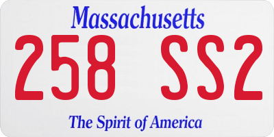 MA license plate 258SS2