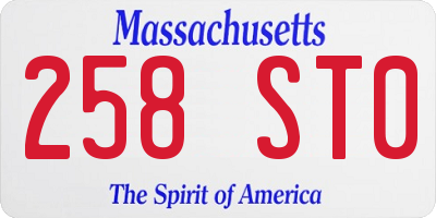 MA license plate 258ST0