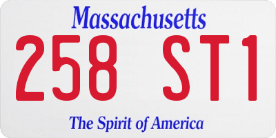 MA license plate 258ST1
