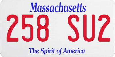 MA license plate 258SU2