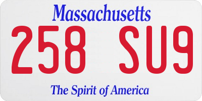 MA license plate 258SU9