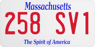 MA license plate 258SV1