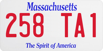 MA license plate 258TA1