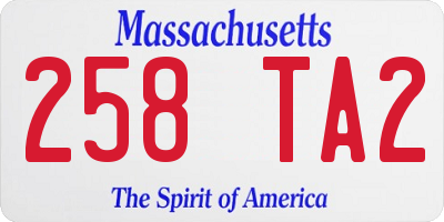 MA license plate 258TA2