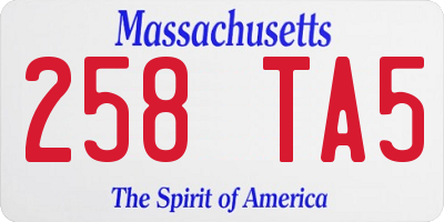 MA license plate 258TA5