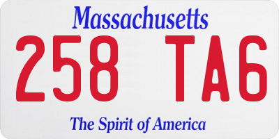 MA license plate 258TA6