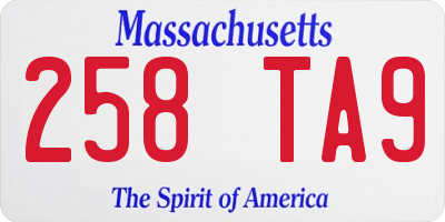 MA license plate 258TA9