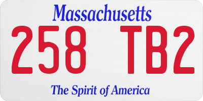 MA license plate 258TB2