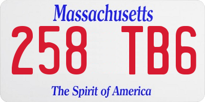 MA license plate 258TB6