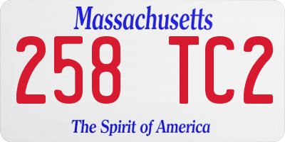 MA license plate 258TC2
