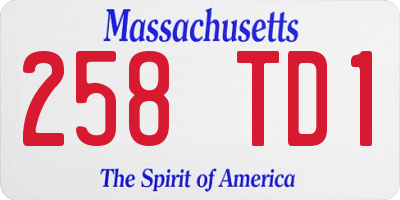 MA license plate 258TD1