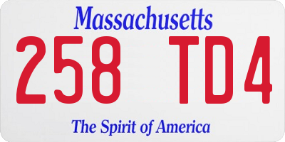 MA license plate 258TD4