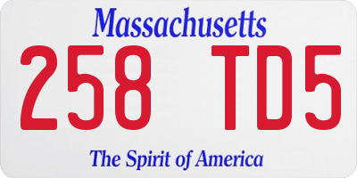 MA license plate 258TD5